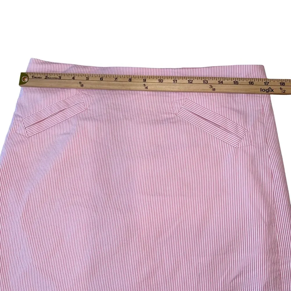 Grace Preppy Country Club Chic Pink & White Coquette Mini Skirt 10